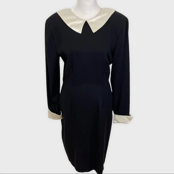 Vintage | Dresses | Vintage Black White Pointed Collar Deep V Back Goth Wednesday Addams Dress | Poshmark Vintage | Dresses | Vintage Black White Pointed Collar Deep V Back Goth Wednesday Addams Dress | Poshmark